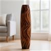 Leewadee Vaso da Terra Grande Alto 85 cm - Vaso Marrone Legno di Mango Fatto a Mano da Interno Erbe della Pampa