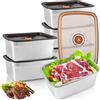 VIDETOL 6 contenitori salvafreschezza con coperchio, 1500 ml, in acciaio inox, per frigorifero, cucina, ristorante