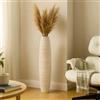 Leewadee Vaso da Terra Grande Alto 65 cm - Vaso Bianco Legno di Mango Fatto a Mano da Interno Erbe della Pampa