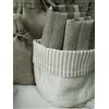 LinenMe Cesto portaoggetti per cucina, bagno, cameretta dei bambini - Storage Basket 53% lino, 47% cotone, colore beige/bianco, PICCOLA (15 x 20 cm)
