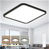 OTREN Plafoniera LED Soffitto Dimmerabile 40CM, 3000K-65000K Lampadario Bagno con Telecomando, IP44 Impermeabile Luce Soffitto per Camera da Letto Soggiorno Corridoio Ufficio, Nero