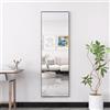 BRILVERDE Specchio intero 165 x 60 cm, specchio da terra, grande specchio intero con cornice in alluminio, specchio da parete con supporto per camera da letto, ingresso, corridoio (nero F)