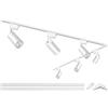 Bravsekai Kit di 6 faretti a LED a forma di H, con binari aggiuntivi da 2 m, 20 W, 6000 K, luce bianca fredda, per interni