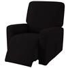 EBETA Jacquard Copripoltrona Fodera per poltrona, Coprisedile Chivas Poltrona Reclinabile Relax Completo Elasticizzato con Tasche (Nero)