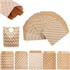 Vastsea 100 Pezzi Sacchetti Carta Kraft, Regali Alimenti Dolci Bustine, Sacchetti Regalo in Carta Kraft, Applica a per Matrimoni, Feste, Compleanni(5 Modelli)