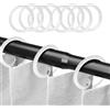 JOZMMZEOOA Anelli per Tende,100 Pezzi Aprire Anelli Gancio Tenda Diametro Interno 40MM Tenda da Doccia Anelli Tende Tondi PVC Tira Senza Intoppi,per Clip in Metallo per Tende E Aste per Tend (Bianco)