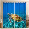 Loussiesd - Tende per finestre, motivo tartaruga marina 3D, stampa rettile, per bambini, ragazzi e adolescenti, tende a tema marino, decorazione per la camera da letto, animale sottomarino blu, 167,6