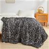XeGe Coperta in finta pelliccia con stampa leopardata, copriletto soffice e decorativa con stampa guepardo, coperta decorativa a pelo lungo, per divano, letto, grigio chiaro, 152,4 x 228,6 cm