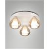 Fabas Luce Lila - Lampada da soffitto rotonda d.40cm Fabas Luce - Applique con 3 lampadine led E27 MAX 40W - Ambra