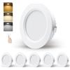DYKUWEY Faretti LED da Incasso per Cartongesso 230V 5W,IP44 Faretti LED Soffitto 20mm Ultrapiatto,Foro 65-75mm,Bianco Caldo 3000K Bianco Neutro 4000K Bianco Freddo 6500K Faretto led Cucina (Bianco, Set da 6)