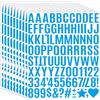 JIUSHIFANG 10 fogli adesivi con lettere, 980 pezzi, resistenti alle intemperie, autoadesivi, lettere e numeri, per bottiglie d'acqua, cassetta postale, cartelli, scrapbooking, arte decorativa (blu)