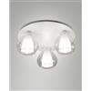 Fabas Luce Lila - Lampada da soffitto rotonda d.40cm Fabas Luce - Applique con 3 lampadine led E27 MAX 40W - Trasparente
