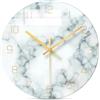WIYETY Orologio da Parete in Vetro da 30cm: Orologi da Parete in Marmo Stile Nordico, Bellissima Decorazione da Parete, Ideale per Cucina, Camera da Letto, Soggiorno (Marmo Bianco)