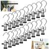 BUZIFU 20 Pezzi Grucce Metallo Ganci con Pinza da Appendere Gruccia Appendiabiti Metallo Salvaspazio Ganci per Bucato Grucce Ganci a Clip per Pantaloni Scarpe Calzini Asciugamano Cappelli Borse