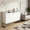 HYNHXBP Credenza da cucina, mobile di stoccaggio con 4 ante e ripiano regolabile, credenza moderna sala da pranzo, armadio da cucina per soggiorno e sala da pranzo (bianco-120 x 80 x 30 cm)