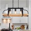WUZUPS pentola in metallo a 3 luci pentola appendiabiti lampadario imitazione luce venatura del legno lineare sospensione plafoniera rustico casa colonica cucina isola sala da pranzo, base e27, nero