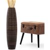 Leewadee Vaso da Terra Grande Alto 65 cm - Vaso Marrone Legno di Mango Fatto a Mano da Interno Erbe della Pampa