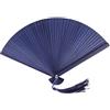 qbodp Ventagli pieghevoli per donne e uomini, ventaglio portatile in bambù vintage cinese per matrimonio, danza, festa, prestazioni, blu scuro