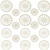 DICOSMETIC 18 pezzi 3 dimensioni ruote in legno per progetti fai da te, piccole ruote decorative in legno non trattate, dischi in legno grezzo, per pittura fai da te, disegno, decorazione per la casa