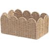 Hperu Cestino di vimini piccolo Cestini piccoli per organizzare corda di carta intrecciata con bordo smerlato Cestino decorativo Porta tovaglioli per cucina, asciugamani da bagno, carta igienica, utensil