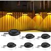 AGOTD Luce Solare LED Esterno, Luci Solari Grondaia, IP55 Impermeabili Bianca Calda da giardino, Lampade Solare Esterno, per Patio, Vialetto, Cortile, Garage, Eave, Recinzioni 6 Pezzi