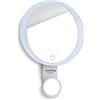 Innoliving Specchio Luminoso per Trucco e Barba con Ventose INN-806 con Doppio Specchio, Ingrandimento 10X, Illuminazione LED, Batteria Ricaricabile, 8 Ore di Utilizzo