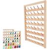 Mimdixy Porta rocchetti per filo da cucito da 48 pezzi, supporto da parete con ganci, organizer in legno da parete per quilting, gioielli e ricamo