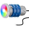 OSREE Mini Luci Piscina LED con Filettatura 1 1/2, 6W Lampade Piscina RGB Multicolore, 240lm, Ø49mm, 12V AC IP68 Impermeabile Faro per Bocchetta Piscinas Interrate e Cemento, Non Telecomando