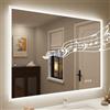 STARLEAD Specchio-Bagno-con-Luce e Bluetooth 60x80 cm, Specchio-Bagno-LED con Antifog, Dimmerabile, 3 Colori Luce, Memoria, HD Vetro Temperato, IP44, Orizzontale/Verticale