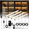 Lumtide Luci LED per Libreria Nere, Barra LED Sottopensile, Compatibile con Alexa, WiFi Dimmerabile 2700K, Illuminazione Sotto Mensola per Vetrina, Cucina con App, Telecomando e Memoria (4Pack 30cm)