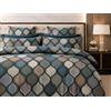B O S A L O N I Set Copripiumino Matrimoniale HOME Collezione D'Autore - 4 Pezzi, Copripiumino 220x230 cm, Lenzuolo con Angoli 160x200+35 cm, 2 Federe 50x80 - Microfibra Ultra Soft (Gocce d'Oceano)