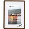 Feihorrm Cornice portafoto in legno massello di quercia A3, con vetro temperato, per foto da 29,7 x 42 cm, senza passepartout o foto da 20 x 28,7 cm, con passepartout (marrone scuro, A3 (29,7 x 42 cm