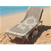 o-day Telo Mare con Angoli e Tasche 70x180cm - Asciugamano Mare Cotone Fouta 100% Per Lettino e Spiaggia (Acchiappasogni - Beige Macramè)