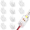 GXAHSOL 10 Pezzi Connettore Striscia LED COB a 2 Pin, Adattatore Rapido Senza Saldatura Impermeabile da 8mm, Connettori Senza Spazio per Soggiorno, Scale, Bar
