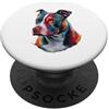 Pitbull Terrier Puppy Lover PS Pitbull Terrier colorato Splatter Art acquerello dipinto PopSockets PopGrip Adesivo