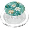 Floral Aesthetic Flower Botanical Gifts Margherita bianca Aqua Bright Turquoise Flowers Floral PopSockets PopGrip per MagSafe