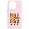 Glam Pencils Teacher Designs Custodia per iPhone 15 Pro Bellissimo design Glam Teacher Pencil Leopard Rainbow Bow