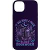 Elder Emo Club Funny Skeleton Design Custodia per iPhone 14 Plus Bookworm Reader Gothic Phase Books Falene Ossa Luna