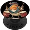 Rocking Robin Bird Outfit Grazioso costume da pettirosso con cappello e tamburi PopSockets PopGrip Adesivo