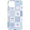 Patchwork Aesthetic Quilt Pattern Custodia per iPhone 15 Plus Blu Bianco Costiera Estetica Estetica Patchwork Quilt Pattern