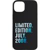 Limited Edition July 2008 Legendary Year Custodia per iPhone 15 Plus Luglio 2008 Anno 2008 Retro 2008 Vintage Edizione Limitata