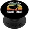 Funny Best Dad Since 2002 Birthday Fathe Miglior Papa Dal 2002 Super Padre Compleanno Retro Vintage PopSockets PopGrip Adesivo