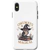 Owl Wizard Book Lover Custodia per iPhone X/XS Owlways - Gufo magico per Halloween