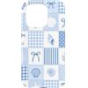 Patchwork Aesthetic Quilt Pattern Custodia per iPhone 15 Pro Blu Bianco Costiera Estetica Estetica Patchwork Quilt Pattern