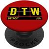 Airport Code Flip Board Tees DTW Detroit Michigan USA Viaggi Souvenir Testo Giallo PopSockets PopGrip Adesivo