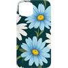 Floral Aesthetic Flower Botanical Gifts Custodia per iPhone 15 Plus Azzurro Daisy Field Fiori Classici Floreale