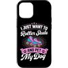 Retro Vintage Roller Skating Birthday Pa Custodia per iPhone 12/12 Pro Voglio solo pattinare e accarezzare il mio cane