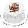 Bookworm Cute Baby Owl Reading Book Libro di lettura gufo grafico gufo con libro floreale PopSockets PopGrip per MagSafe