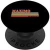 Retro Personalized Name outfit For Men W MAXIMO Retro Personalizzato Nome Vintage Stripes PopSockets PopGrip Adesivo