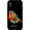 Robin Bird Outfit Custodia per iPhone X/XS Divertente Robin Bird Look per Ragazzi e Ragazze